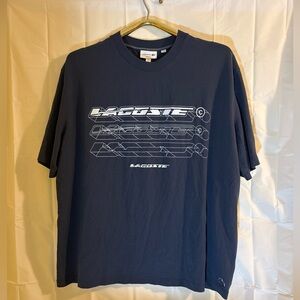 Lacoste Navy Short-Sleeve Graphic Logo Tee